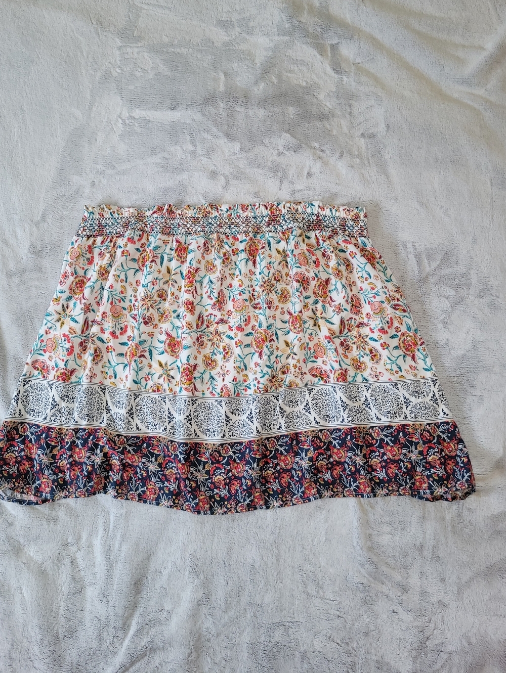 Maurices 3X Floral Strapless/Strap Top Smocked Bohemian Festival Vacation Vibes